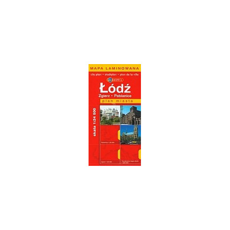 Łódź Zgierz Pabianice mapa laminowana