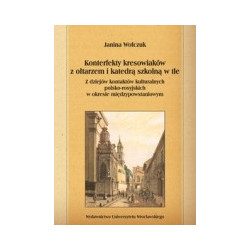 Konterfekty kresowiaków z ołtarzem i katedrą szkolną w tle