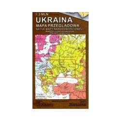 Ukraina mapa przeglądowa na tle mapy narodowościowej