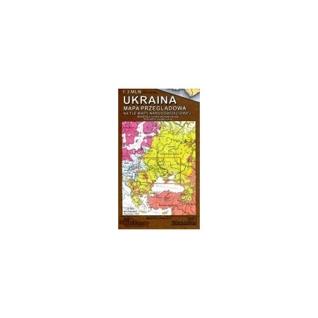 Ukraina mapa przeglądowa na tle mapy narodowościowej