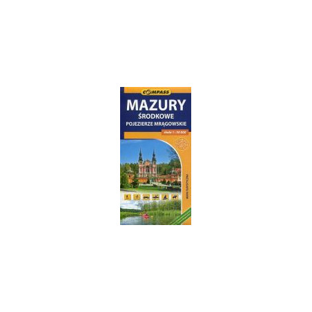 Mazury Środkowe Pojezierze Mrągowskie - mapa turystyczna