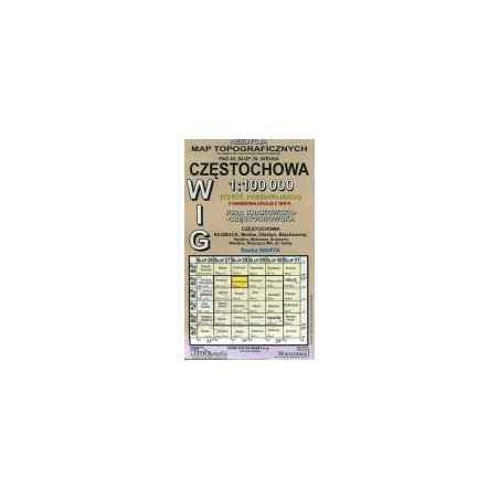 Częstochowa - mapa WIG skala 1:100 000