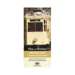 Wrocław plan miasta z 1931 r. z rozkładem jazdy tramwajów