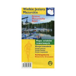 Wielkie Jeziora Mazurskie - mapa szlaków rowerowych 1:100000