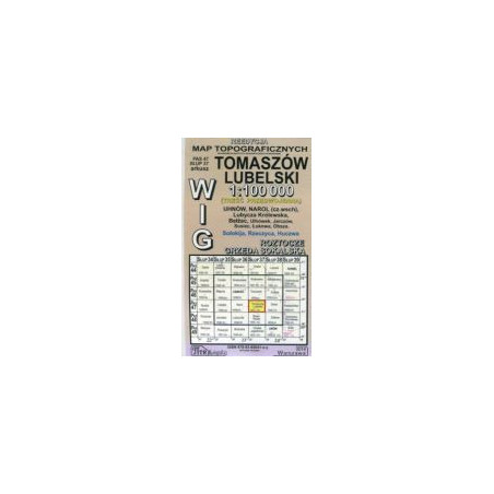 Tomaszów Lubelski - mapa WIG skala 1:100 000