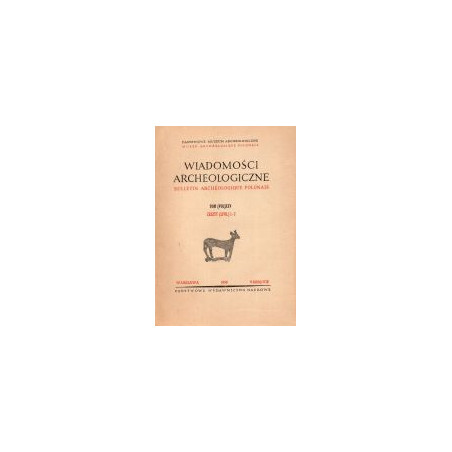 Wiadomości archeologiczne Tom XXV / Zeszyt 1-2