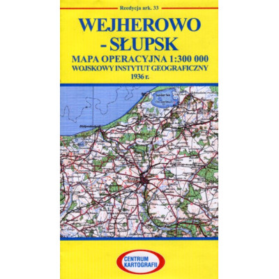 Wejherowo - Słupsk Reprint arkusza mapy operacyjnej WIG z 1936 r.