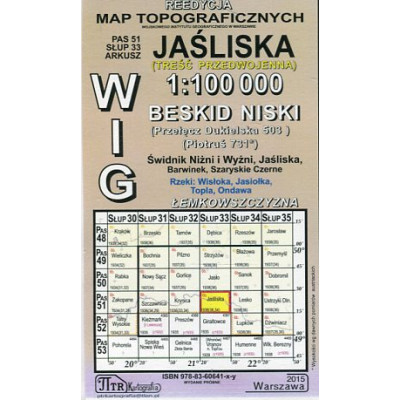 Jaśliska - mapa WIG skala 1:100 000