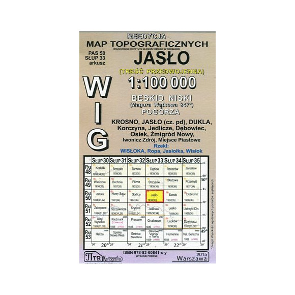 Jasło - mapa WIG skala 1:100 000