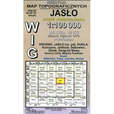 Jasło - mapa WIG skala 1:100 000
