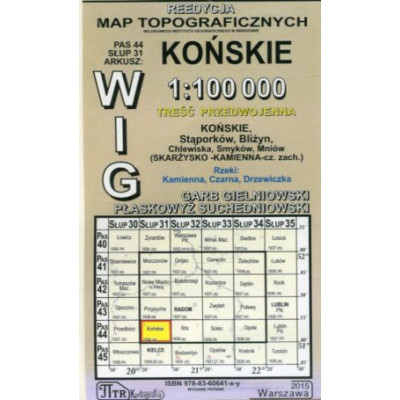 Końskie - mapa WIG skala 1:100 000