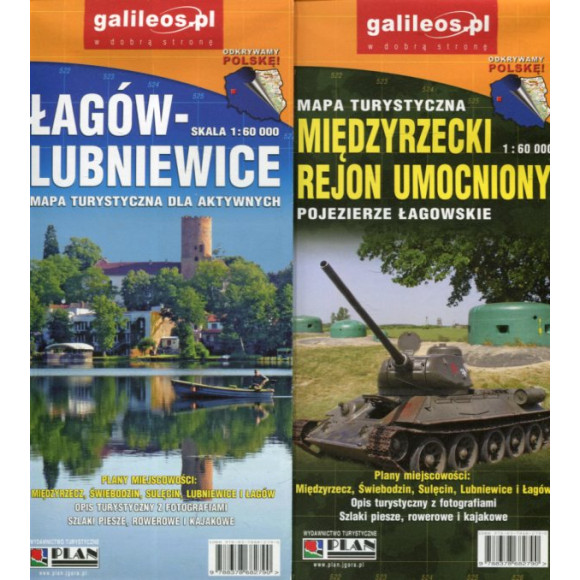 Międzyrzecki Rejon Umocniony. Pojezierze Łagowskie. Łagów - Lubniewice. Mapa turystyczna