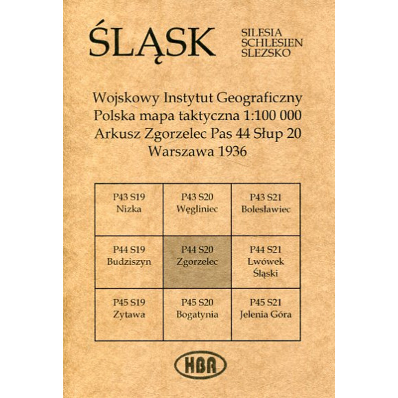 Arkusz Zgorzelec Pas 44 Słup 20 Polska mapa taktyczna 1:100000 ŚLĄSK