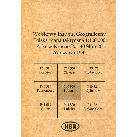 Arkusz Krosno Pas 40 Słup 20 Polska mapa taktyczna 1:100000