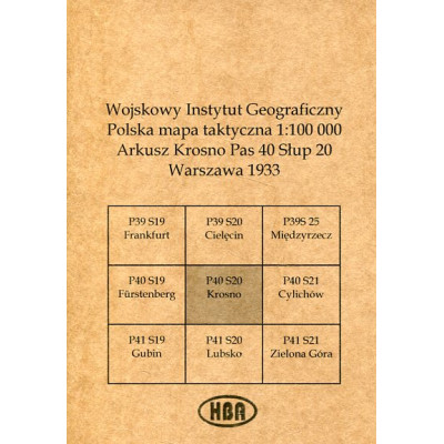 Arkusz Krosno Pas 40 Słup 20 Polska mapa taktyczna 1:100000