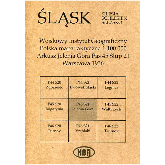 Arkusz Jelenia Góra Pas 45 Słup 21 Polska mapa taktyczna 1:100000 ŚLĄSK