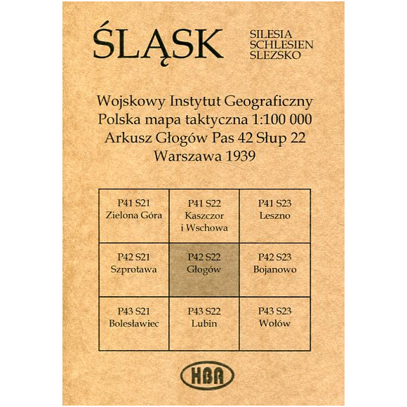 Arkusz Głogów Pas 42 Słup 22 Polska mapa taktyczna 1:100000 ŚLĄSK