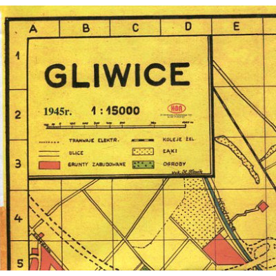 Gliwice 1945 - plan 1:15000