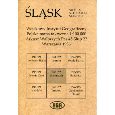 Arkusz Wałbrzych Pas 45 Słup 22 Polska mapa taktyczna 1:100000 ŚLĄSK