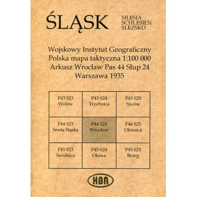 Arkusz Wrocław Pas 44 Słup 24 Polska mapa taktyczna 1:100000 ŚLĄSK