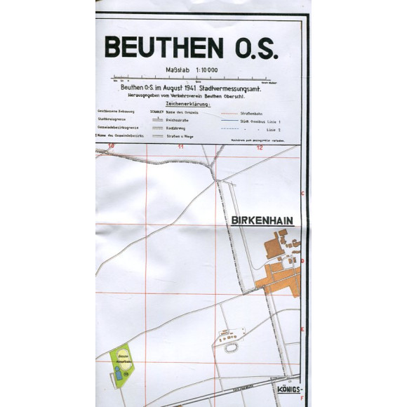 Beuthen (Bytom) O.S. Maßstab 1:10 000