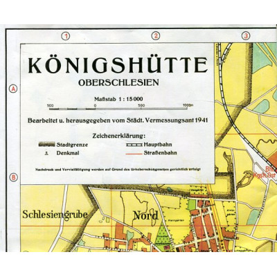 Königshütte (Królewska Huta/Chorzów) Oberschlesien Maßstab 1:15 000