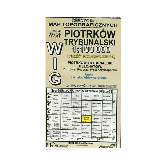 Piotrków Trybunalski- mapa WIG skala 1:100 000