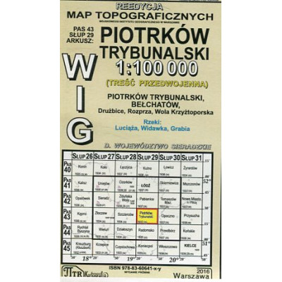 Piotrków Trybunalski- mapa WIG skala 1:100 000