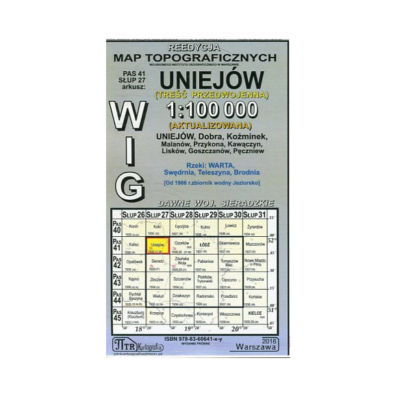 Uniejów - mapa WIG skala 1:100 000