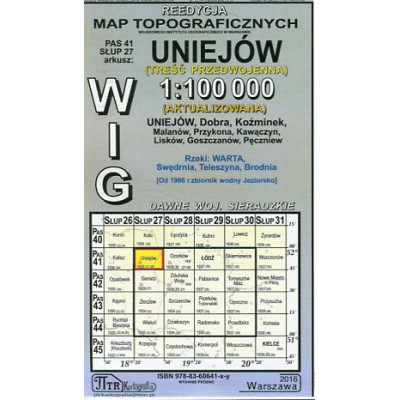 Uniejów - mapa WIG skala 1:100 000