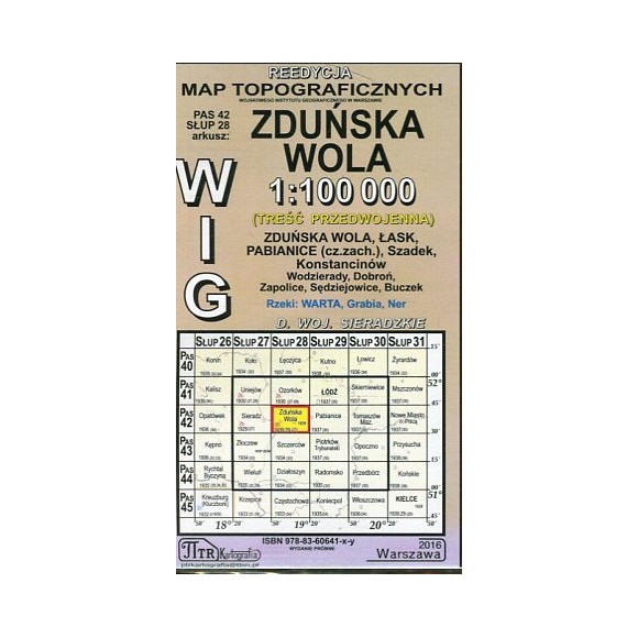 Zduńska Wola - mapa WIG skala 1:100 000