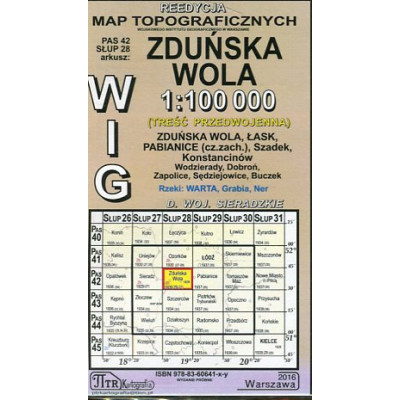 Zduńska Wola - mapa WIG skala 1:100 000