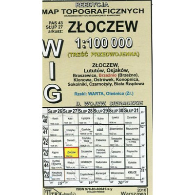 Złoczew - mapa WIG skala 1:100 000