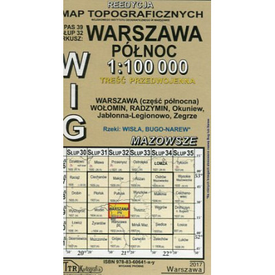 Warszawa Północ - mapa WIG skala 1:100 000