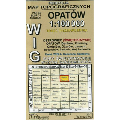 Opatów - mapa WIG skala 1:100 000