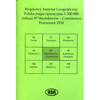 Arkusz 97 Stanisławów-Czerniowce Polska mapa operacyjna 1:300 000