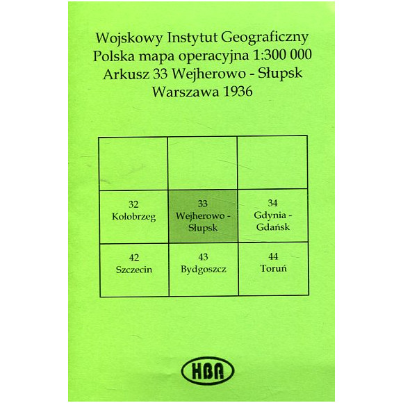 Arkusz 33 Wejherowo-Słupsk Polska mapa operacyjna 1:300 000
