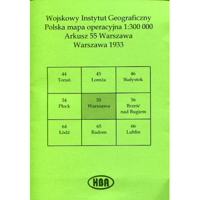 Arkusz 55 Warszawa Polska mapa operacyjna 1:300 000