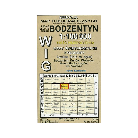 Bodzentyn - mapa WIG skala 1:000 000