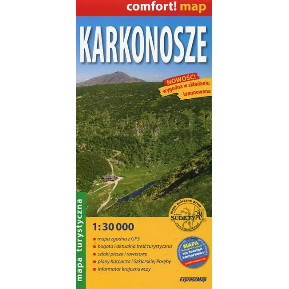 Karkonosze - laminowana mapa turystyczna 1:30 000