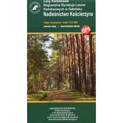Nadleśnictwo Kościerzyna. Mapa turystyczna laminowana