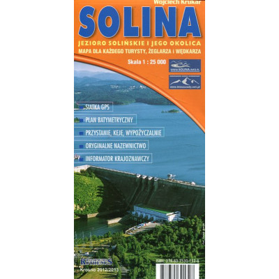 Solina. Jezioro Solińskie i jego okolica mapa foliowana