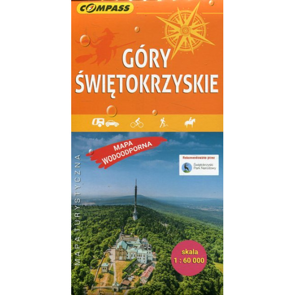 Góry Świętokrzyskie. Mapa turystyczna, wodoodporna
