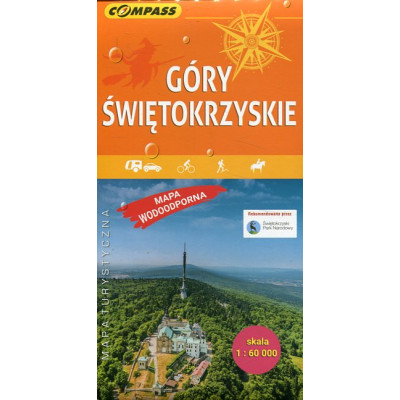 Góry Świętokrzyskie. Mapa turystyczna, wodoodporna