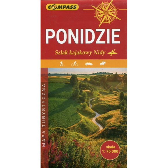 Ponidzie. Szlak kajakowy Nidy. Mapa turystyczna