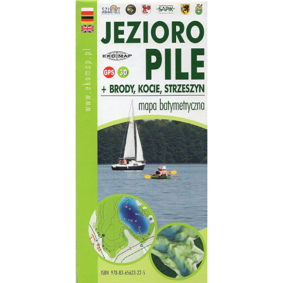Jezioro Pile + Brody, Kocie, Strzeszyn mapa batymetryczna