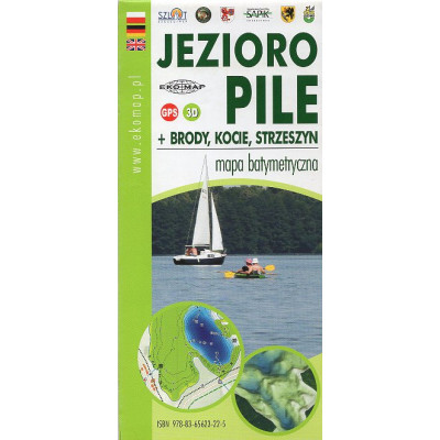 Jezioro Pile + Brody, Kocie, Strzeszyn mapa batymetryczna