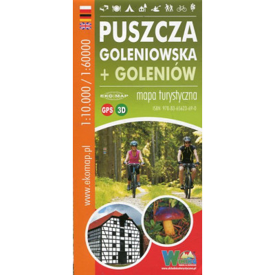 Puszcza Goleniowska + Goleniów - mapa turystyczna GPS 3D