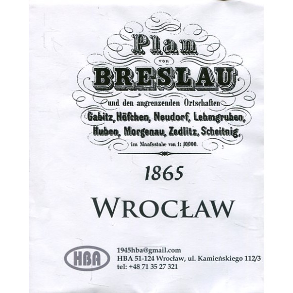 Wrocław 1865 reprint planu miasta (Plan von Breslau)