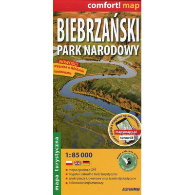 Biebrzański Park Narodowy laminowana mapa turystyczna 1:85 000